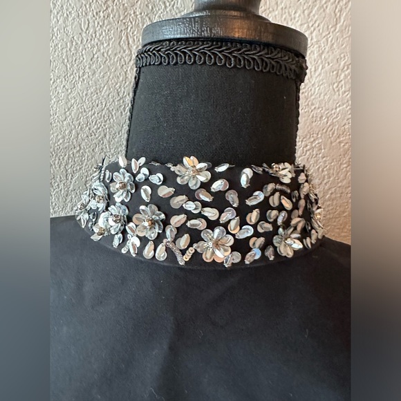 MICHAEL KORS EMBROIDERED FRENCH CUFF BLACK SHIRT - Picture 5 of 7